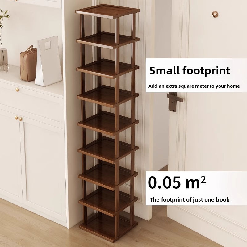 Shoe Rack Cabinet Narrow Entryway - Tea Color Entryway Shoe Rack, Household