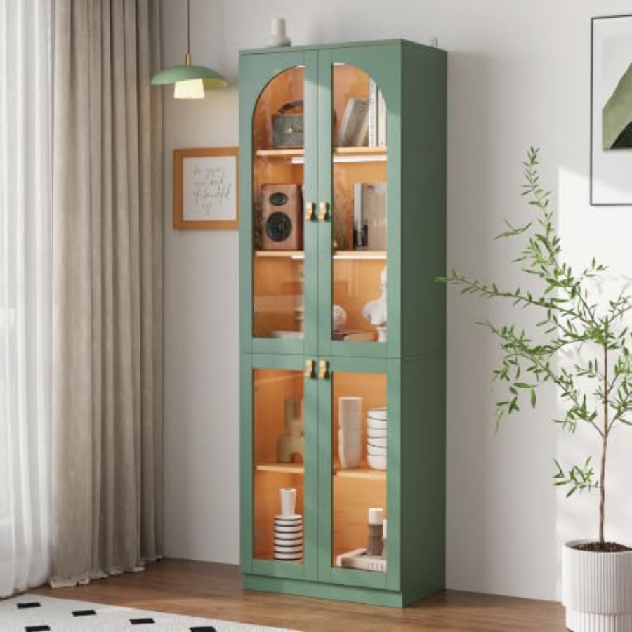 Storage - Living room office curio cabinet with