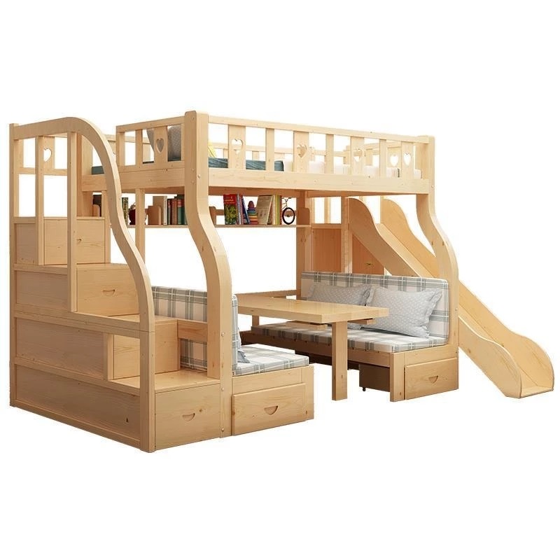 Bunk Bed With Stairs And Slide - -ForMultifunction Bunk Bed Solid Wood Storage