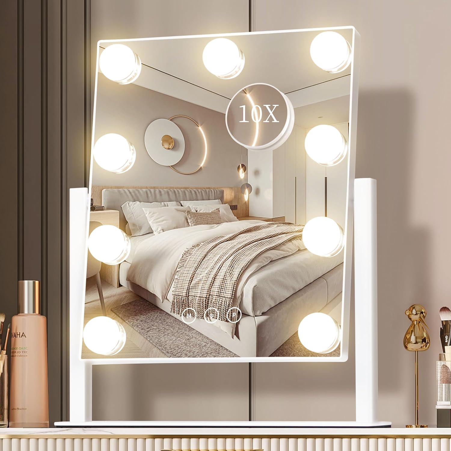 Dressing Table Vanity With Lighted Mirror - Vanity Mirror Lights Hollywood Makeup Mirror