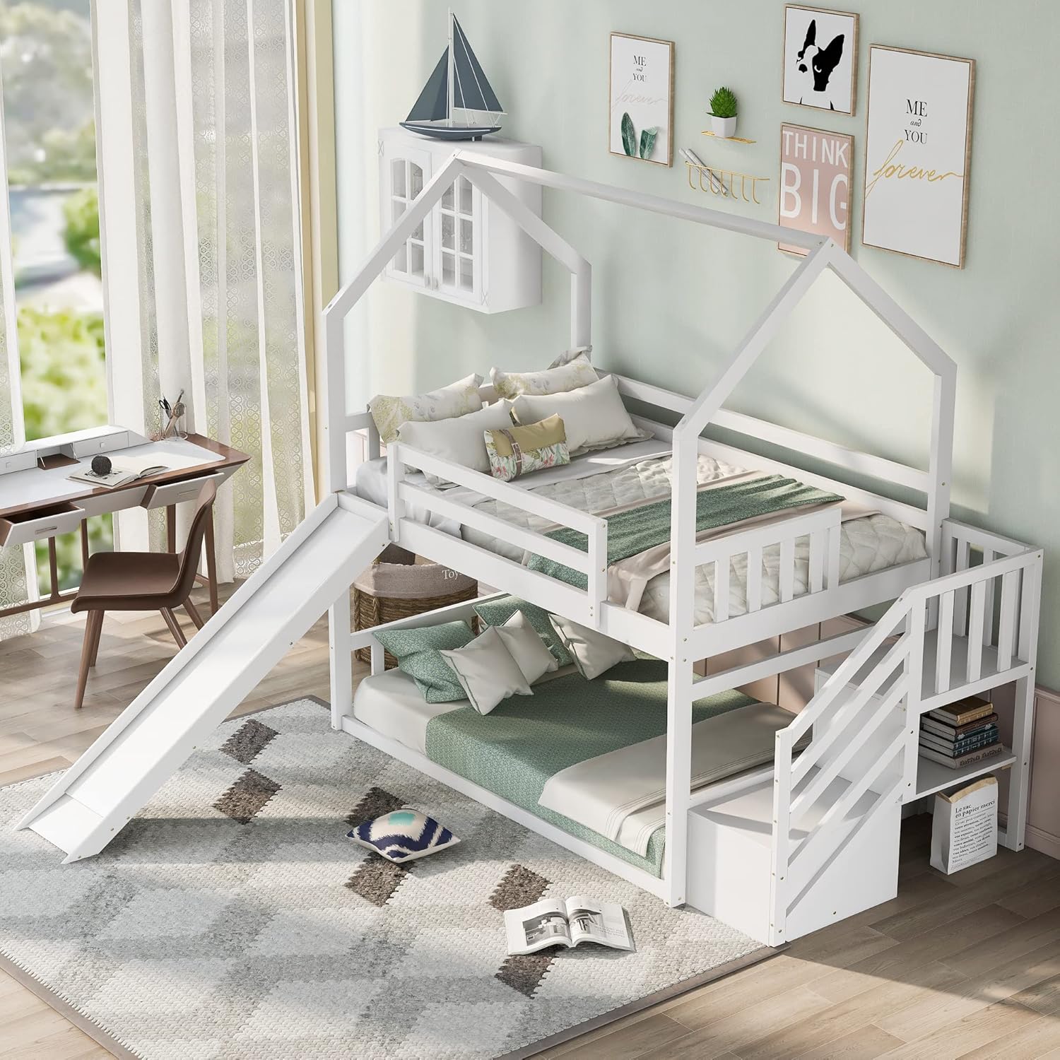 Bunk Bed With Stairs And Slide - Twin Over Twin Bunk Bed with