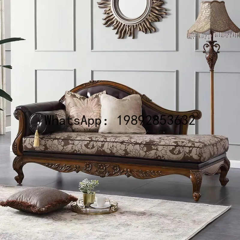 Sofas - H5.15 all-solid wood sofa leather art