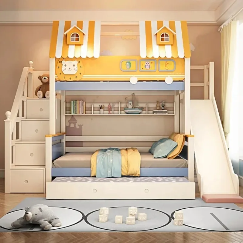 Furniture Wood Loft Kids room  - Bunk Bed With Stairs And Slide 评论和价格
