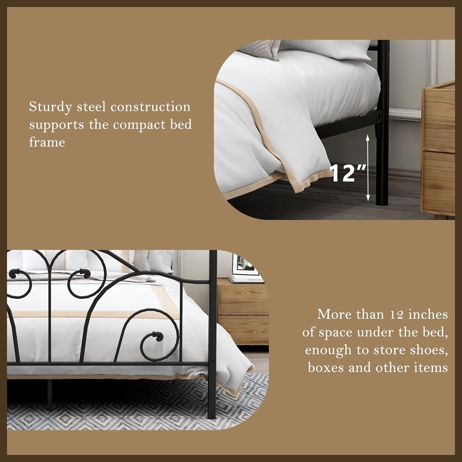 Queen Size Metal Canopy Bed Fr - Canopy Bed Frame Metal Queen 评论和价格