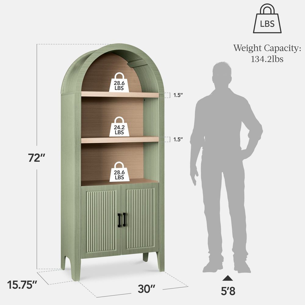 71 Tall Arched Kitchen Pantry, - Storage 评论和价格