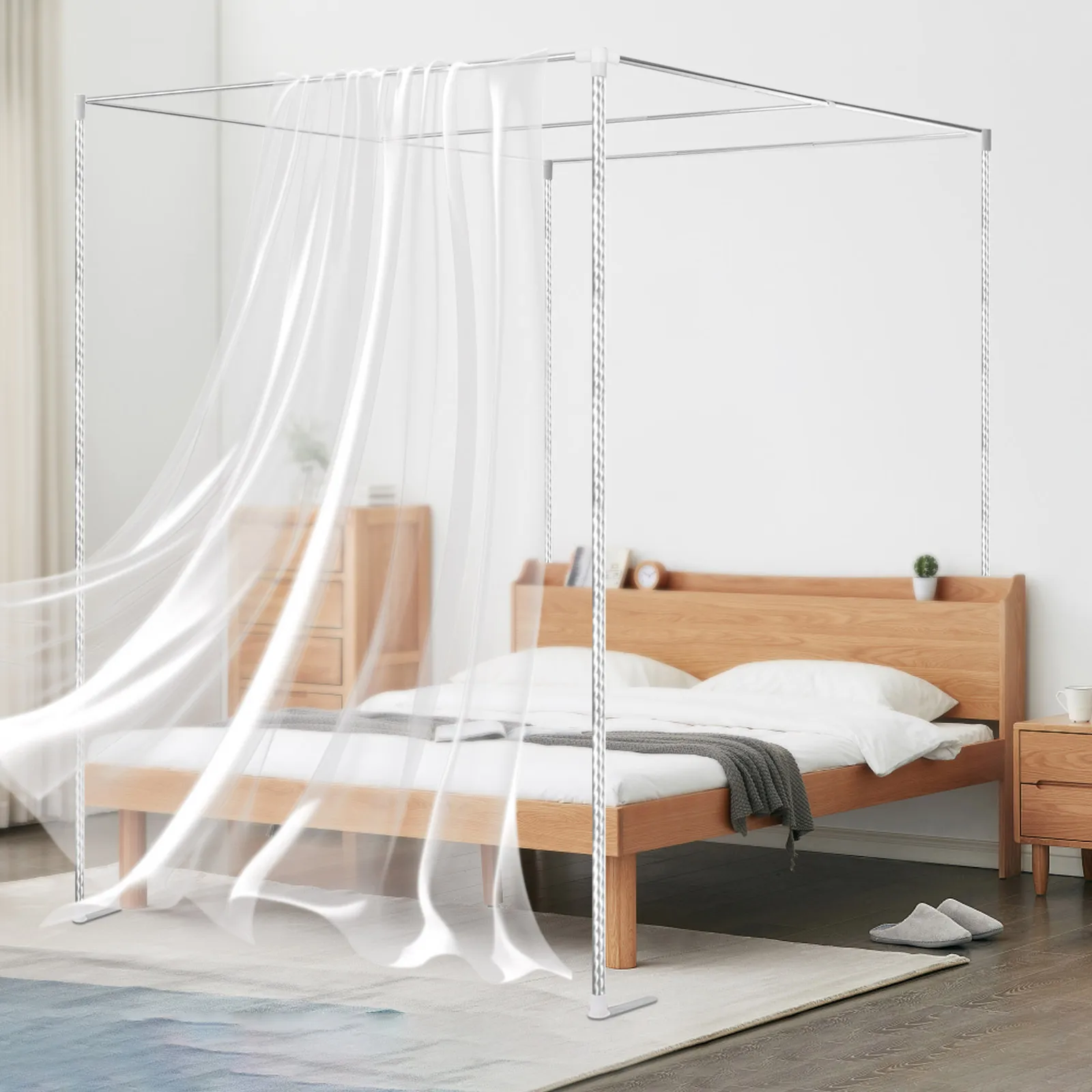 4 Corner Bedding Canopy Frame  - Canopy Bed Frame Metal Queen 评论和价格