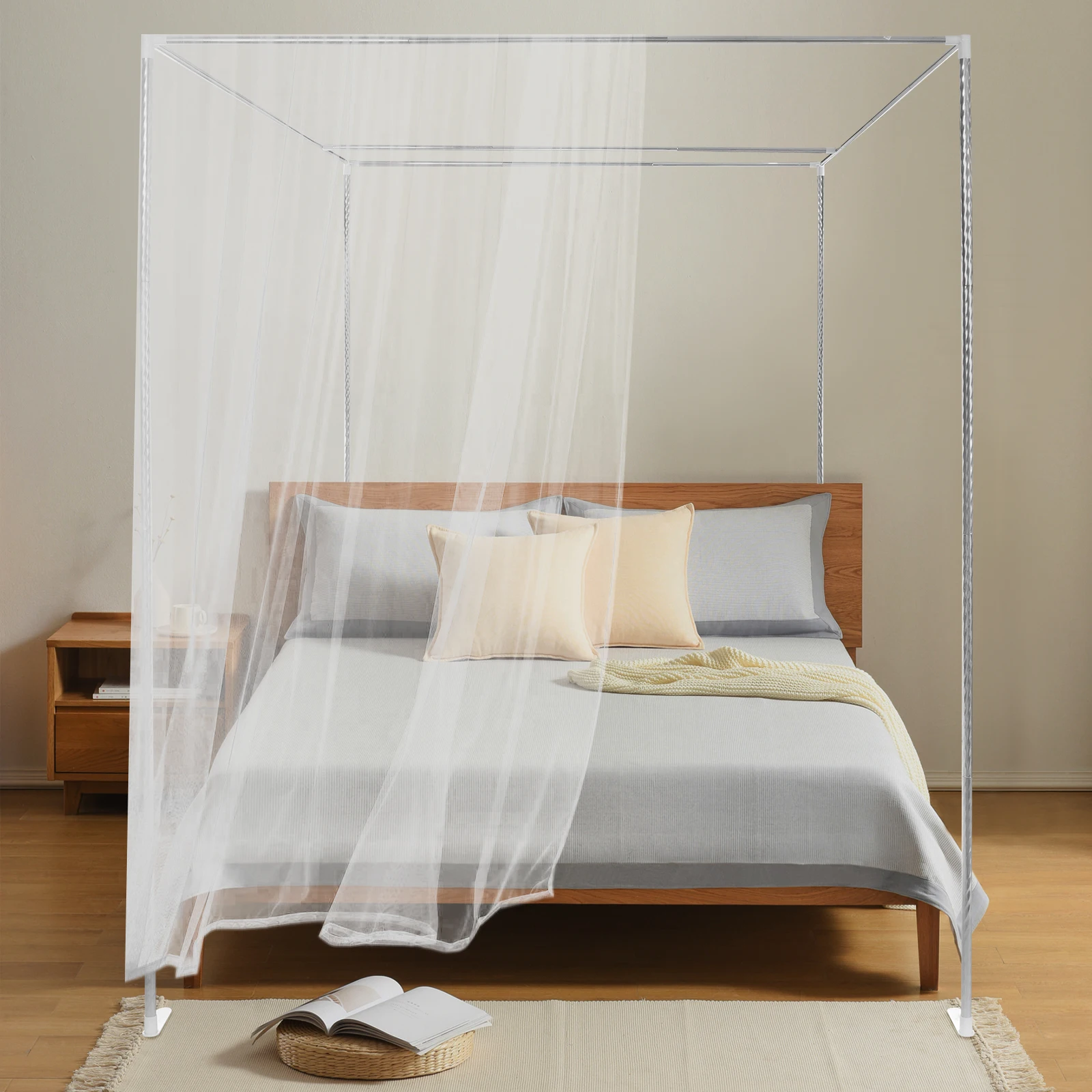 4 Corner Bedding Canopy Frame  - Canopy Bed Frame Metal Queen 评论和价格