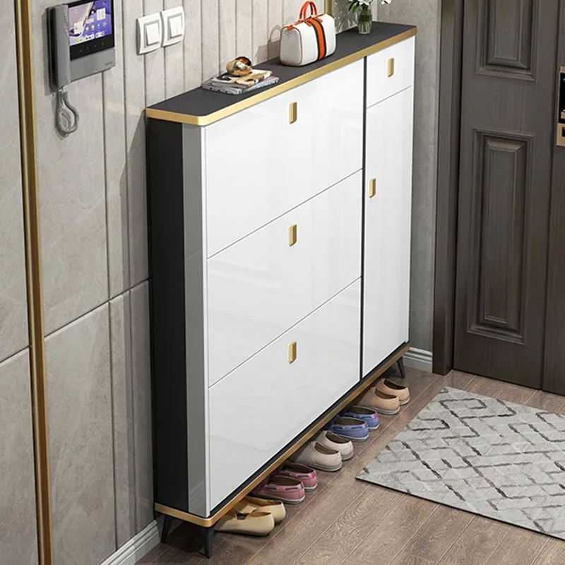 Ultra Thin Narrow Shoe Cabinet - Shoe Rack Cabinet Narrow Entryway 评论和价格
