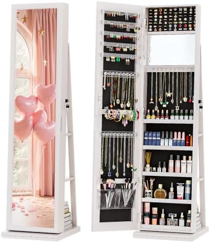 4-In-1 Jewelry Cabinet Jewelry - Full Length Mirror Jewelry Armoire 评论和价格