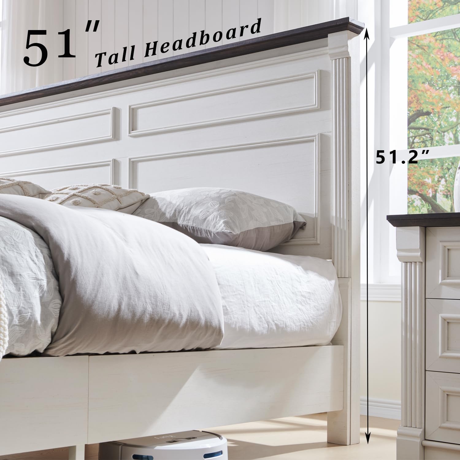 Farmhouse King Size Bed Frame  - King Size Bed Frame With Storage Drawers 评论和价格
