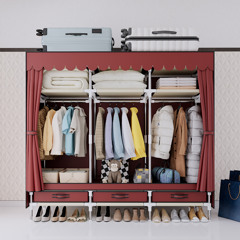Portable Wardrobe clothes Clos - Wardrobe Closet Portable Fabric Cover 评论和价格