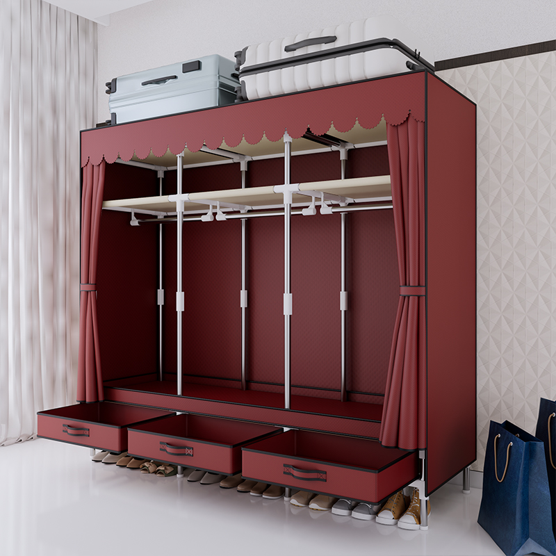 Portable Wardrobe clothes Clos - Wardrobe Closet Portable Fabric Cover 评论和价格
