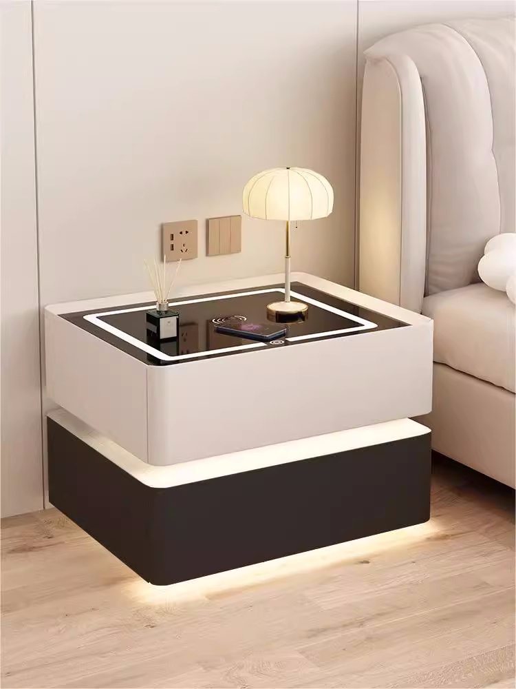 Solid Wood Smart Bedside Table - Solid Wood Nightstand 2 Drawers 评论和价格