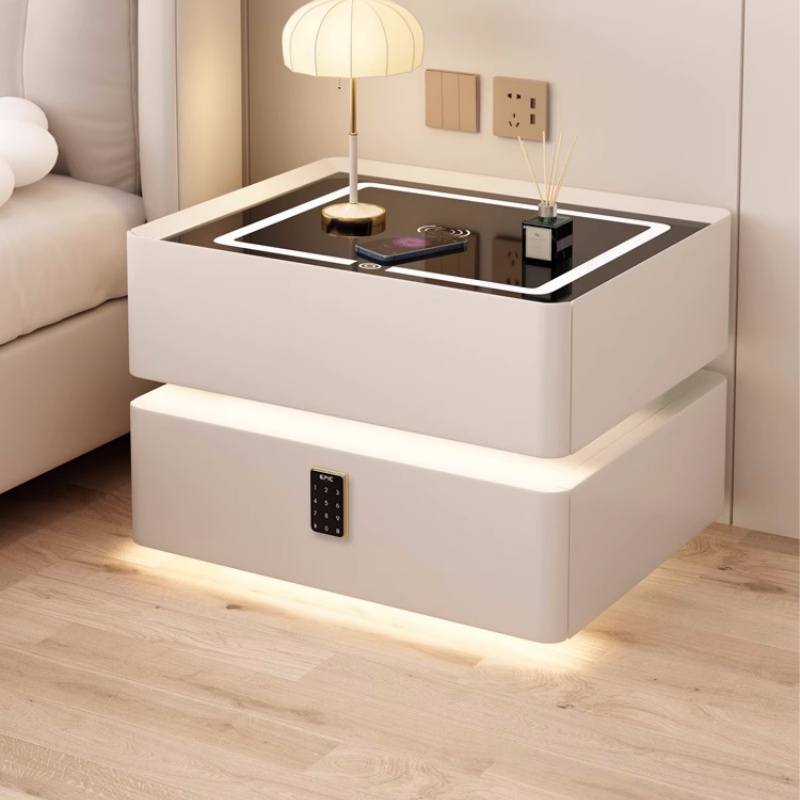 Solid Wood Smart Bedside Table - Solid Wood Nightstand 2 Drawers 评论和价格
