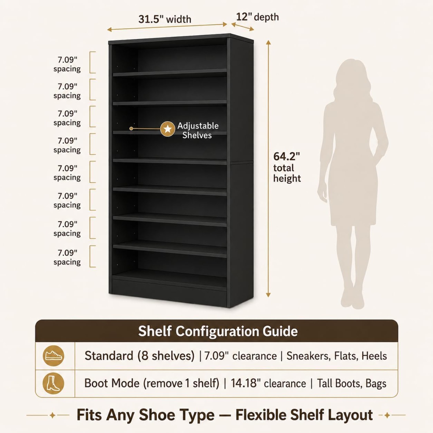 9-Tier Tall Shoe Rack Cabinet  - Shoe Rack Cabinet Narrow Entryway 评论和价格