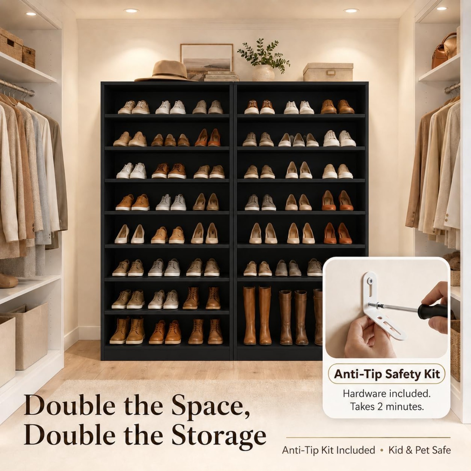 9-Tier Tall Shoe Rack Cabinet  - Shoe Rack Cabinet Narrow Entryway 评论和价格