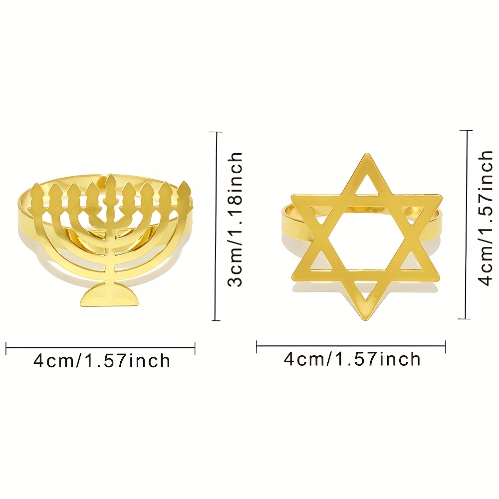 6Pcs Hanukkah Menorah Napkin R - Tables 评论和价格
