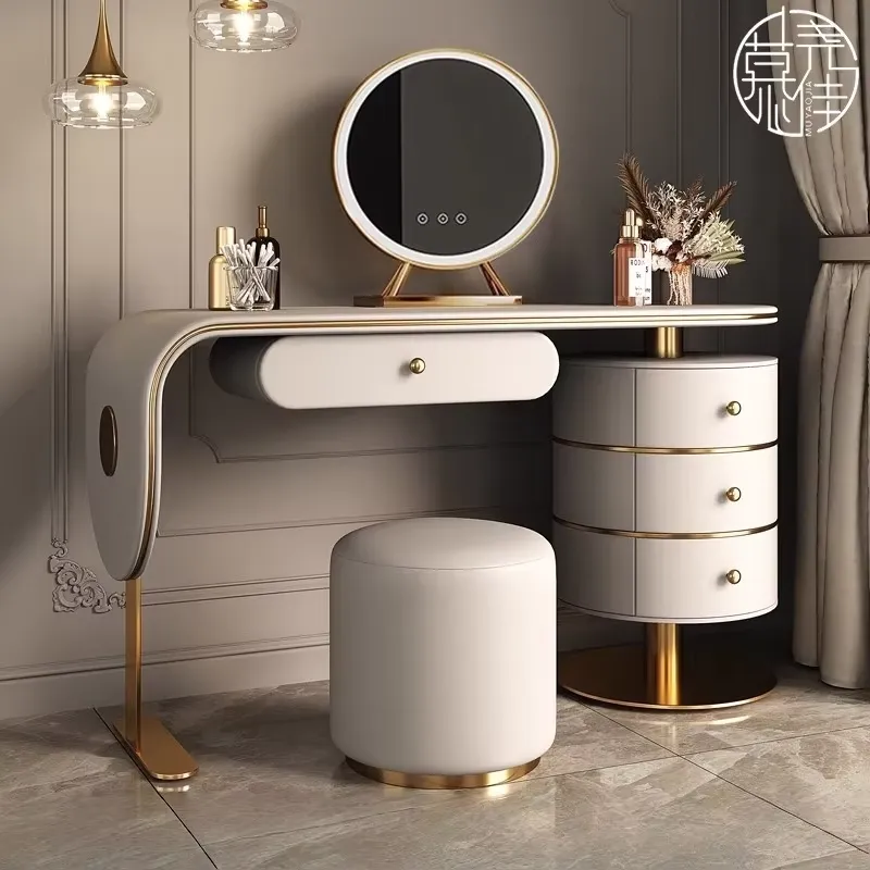 Custom High Quality Wooden Dre - Dressing Table Vanity With Lighted Mirror 评论和价格