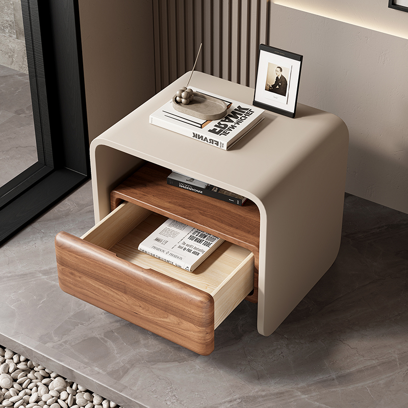 Luxury Solid Wood Rotating Nig - Solid Wood Nightstand 2 Drawers 评论和价格