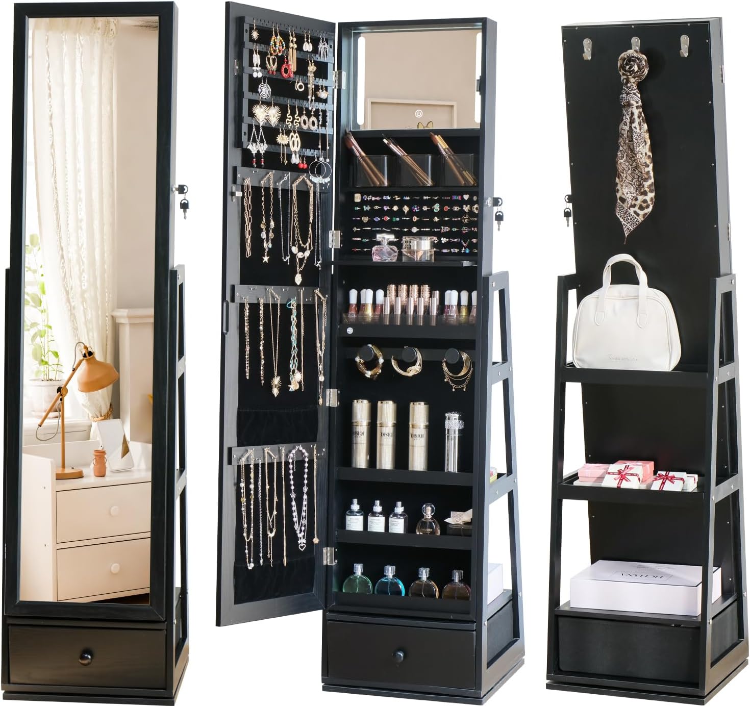 Full Length Standing Jewelry C - Full Length Mirror Jewelry Armoire 评论和价格