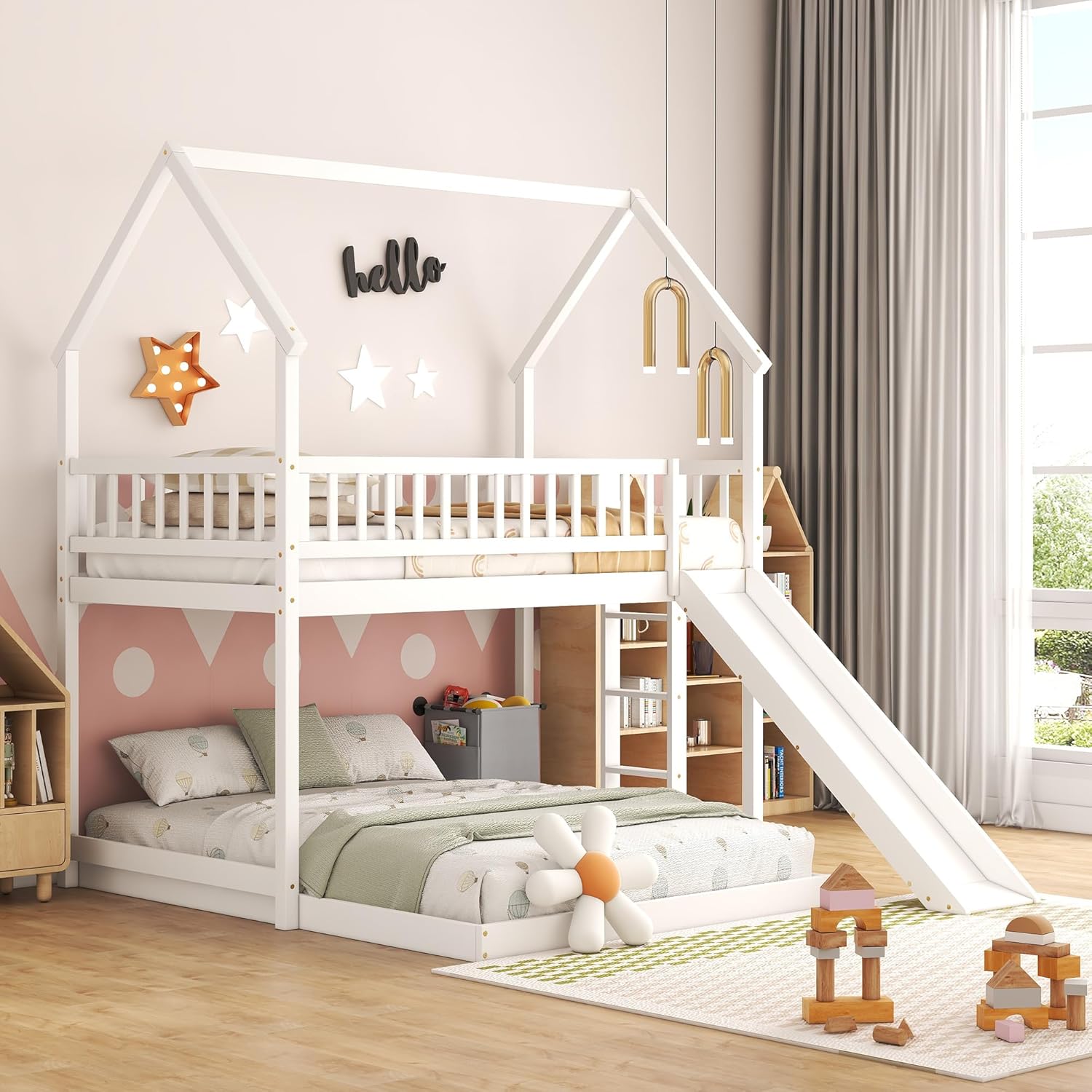 House Bunk Bed with Stairs and - Bunk Bed With Stairs And Slide 评论和价格