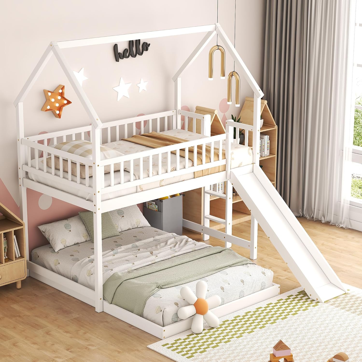 House Bunk Bed with Stairs and - Bunk Bed With Stairs And Slide 评论和价格