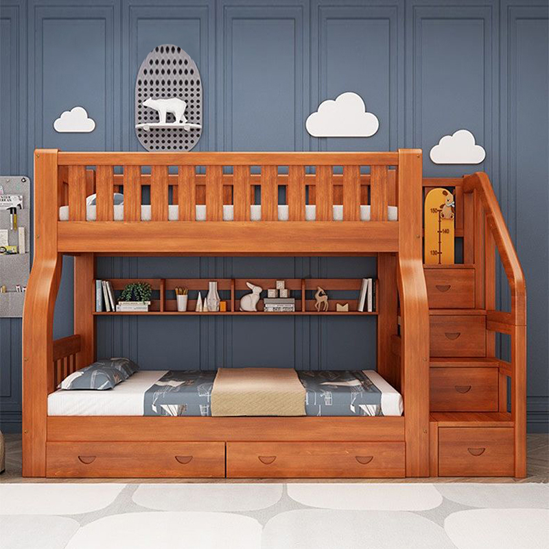 ko- Girls Adults Solid Wood Fr - Bunk Bed With Stairs And Slide 评论和价格