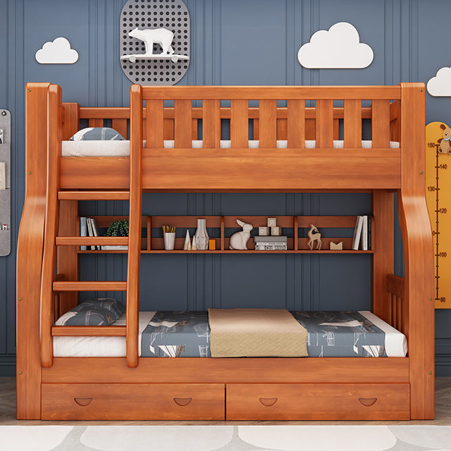 ko- Girls Adults Solid Wood Fr - Bunk Bed With Stairs And Slide 评论和价格