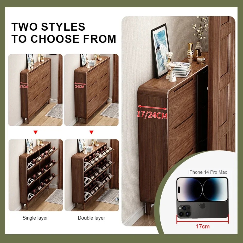 Slim Flip Door Shoe Cabinet Ru - Shoe Rack Cabinet Narrow Entryway 评论和价格