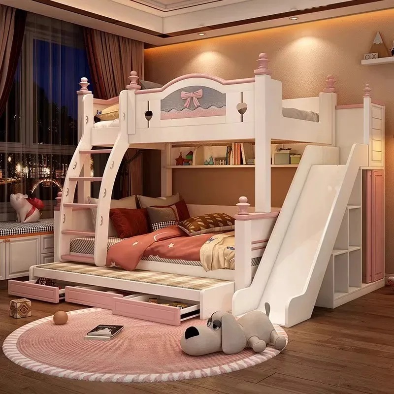 Cheap Customized Solid Wooden  - Bunk Bed With Stairs And Slide 评论和价格