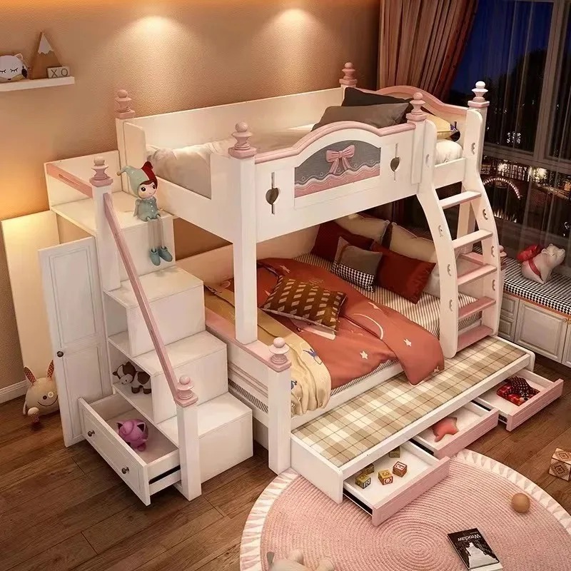 Cheap Customized Solid Wooden  - Bunk Bed With Stairs And Slide 评论和价格