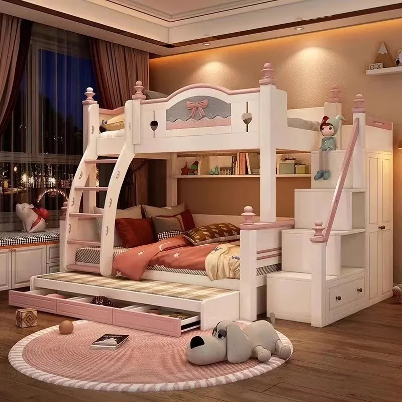 Cheap Customized Solid Wooden  - Bunk Bed With Stairs And Slide 评论和价格