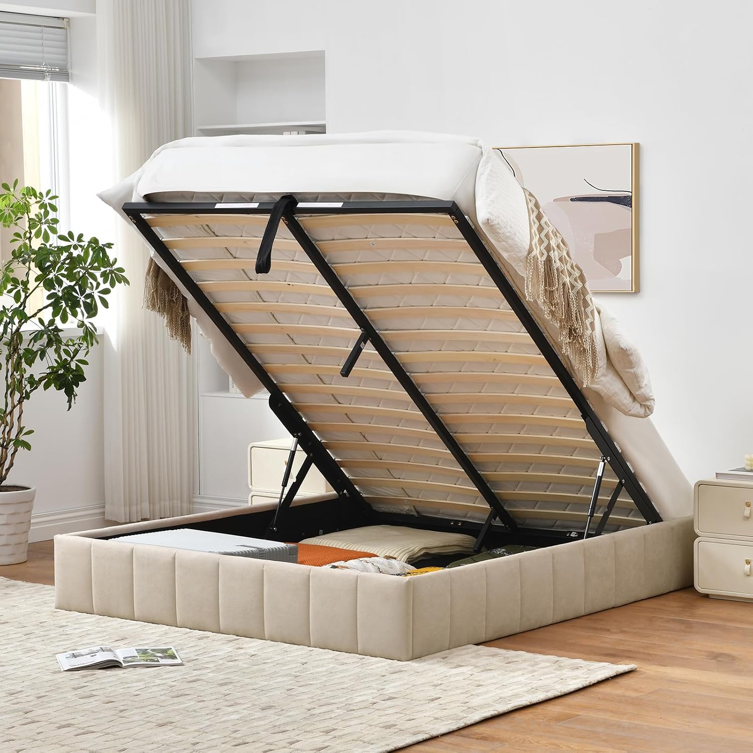 Full Size Lift Up Storage Bed  - Gas Lift Storage Bed Hydraulic 评论和价格