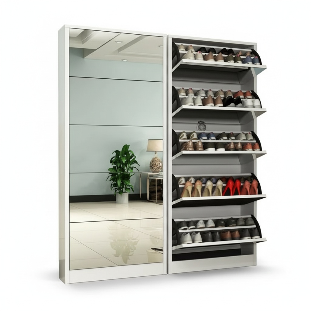 Modern Wooden Shoe Cabinet wit - Shoe Rack Cabinet Narrow Entryway 评论和价格