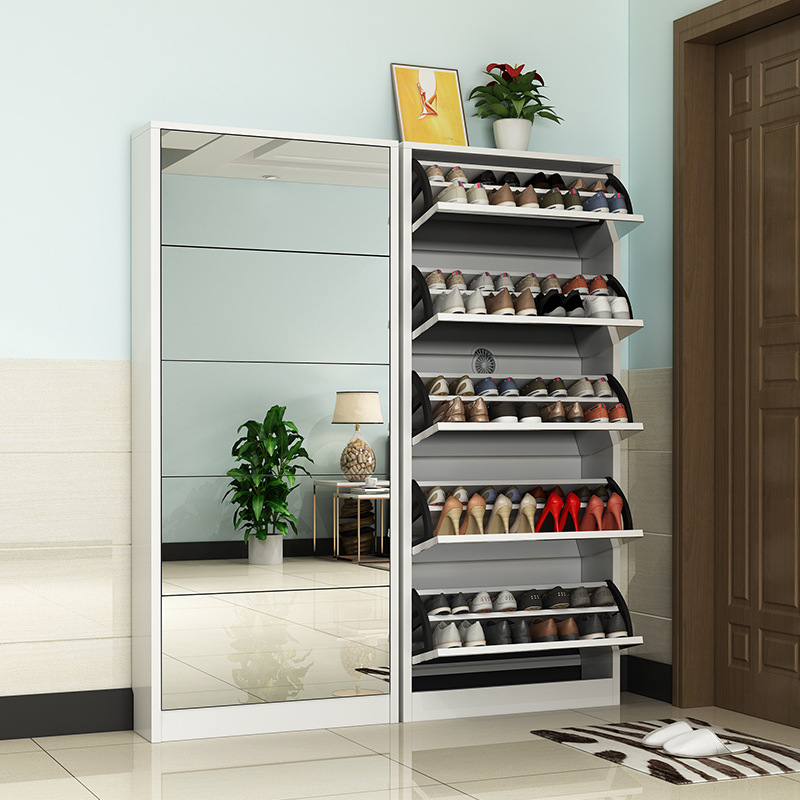 Modern Wooden Shoe Cabinet wit - Shoe Rack Cabinet Narrow Entryway 评论和价格