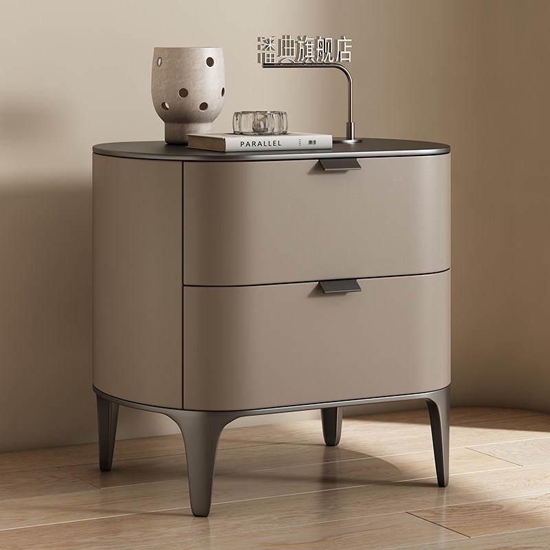 Luxury Nightstands Microfiber  - Solid Wood Nightstand 2 Drawers 评论和价格