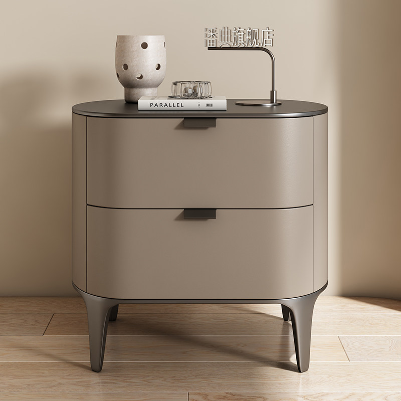 Luxury Nightstands Microfiber  - Solid Wood Nightstand 2 Drawers 评论和价格