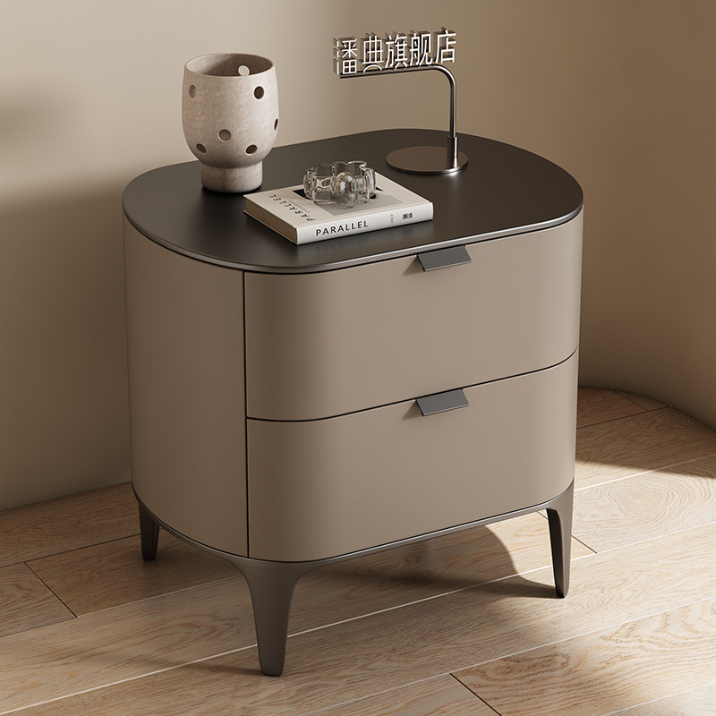 Luxury Nightstands Microfiber  - Solid Wood Nightstand 2 Drawers 评论和价格