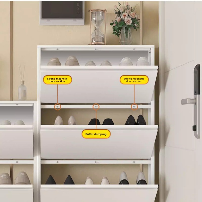 Modern Slim Shoe Cabinet, Larg - Shoe Rack Cabinet Narrow Entryway 评论和价格