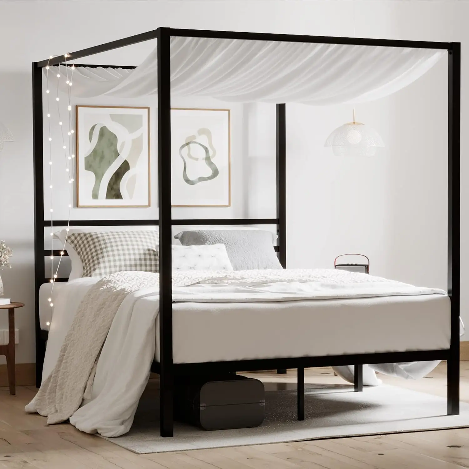 Queen Size Metal Canopy Bed Fr - Canopy Bed Frame Metal Queen 评论和价格