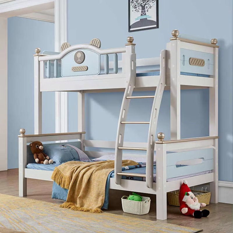 Modern Simple Solid Wood Multi - Bunk Bed With Stairs And Slide 评论和价格