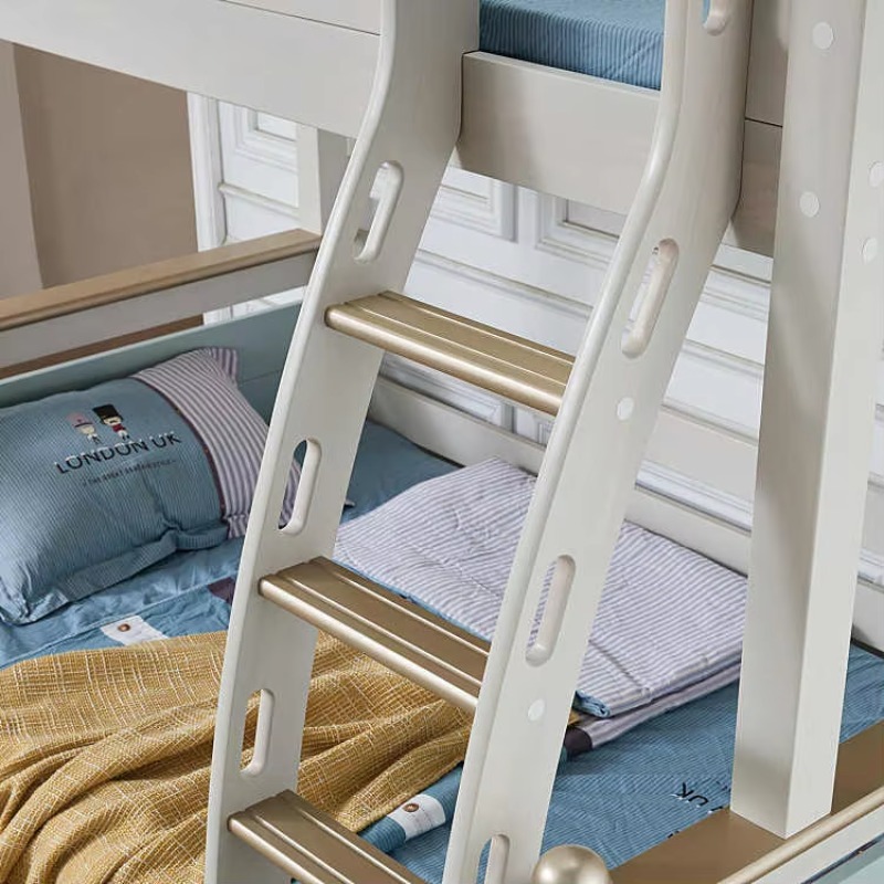Modern Simple Solid Wood Multi - Bunk Bed With Stairs And Slide 评论和价格