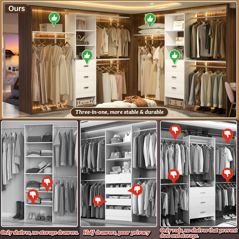 8T Closet System, 96'' Closet  - Bedroom Furniture 评论和价格