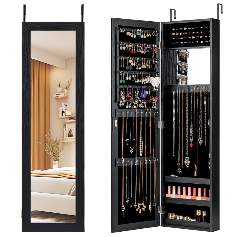 Locked Jewelry Armoire, Wall M - Full Length Mirror Jewelry Armoire 评论和价格