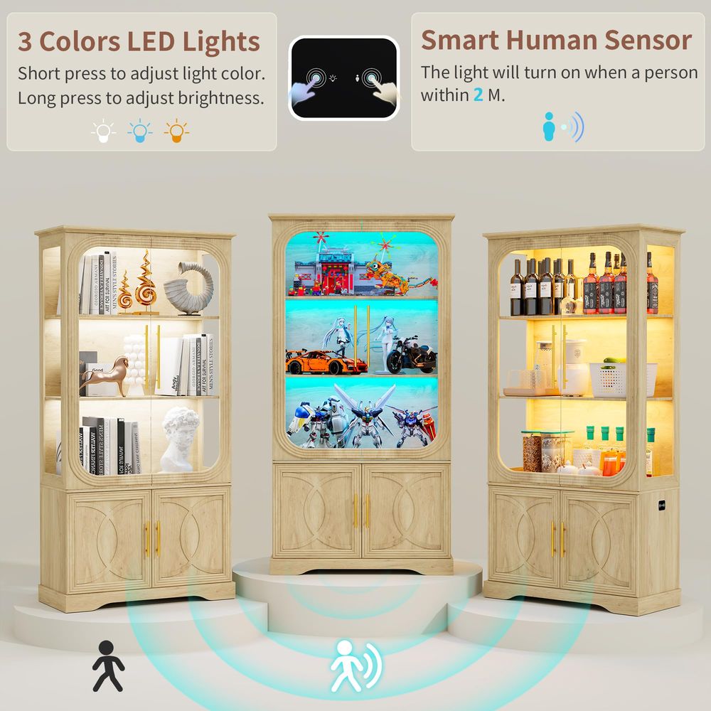 Display Cabinet with Glass Doo - Storage 评论和价格