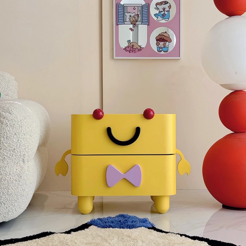 Cartoon Bedside Table,Home Fur - Solid Wood Nightstand 2 Drawers 评论和价格