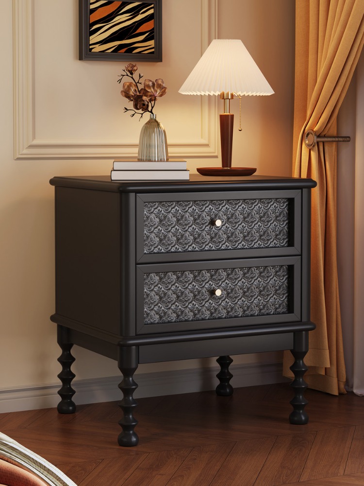 Vintage Nightstands Printed Gl - Solid Wood Nightstand 2 Drawers 评论和价格