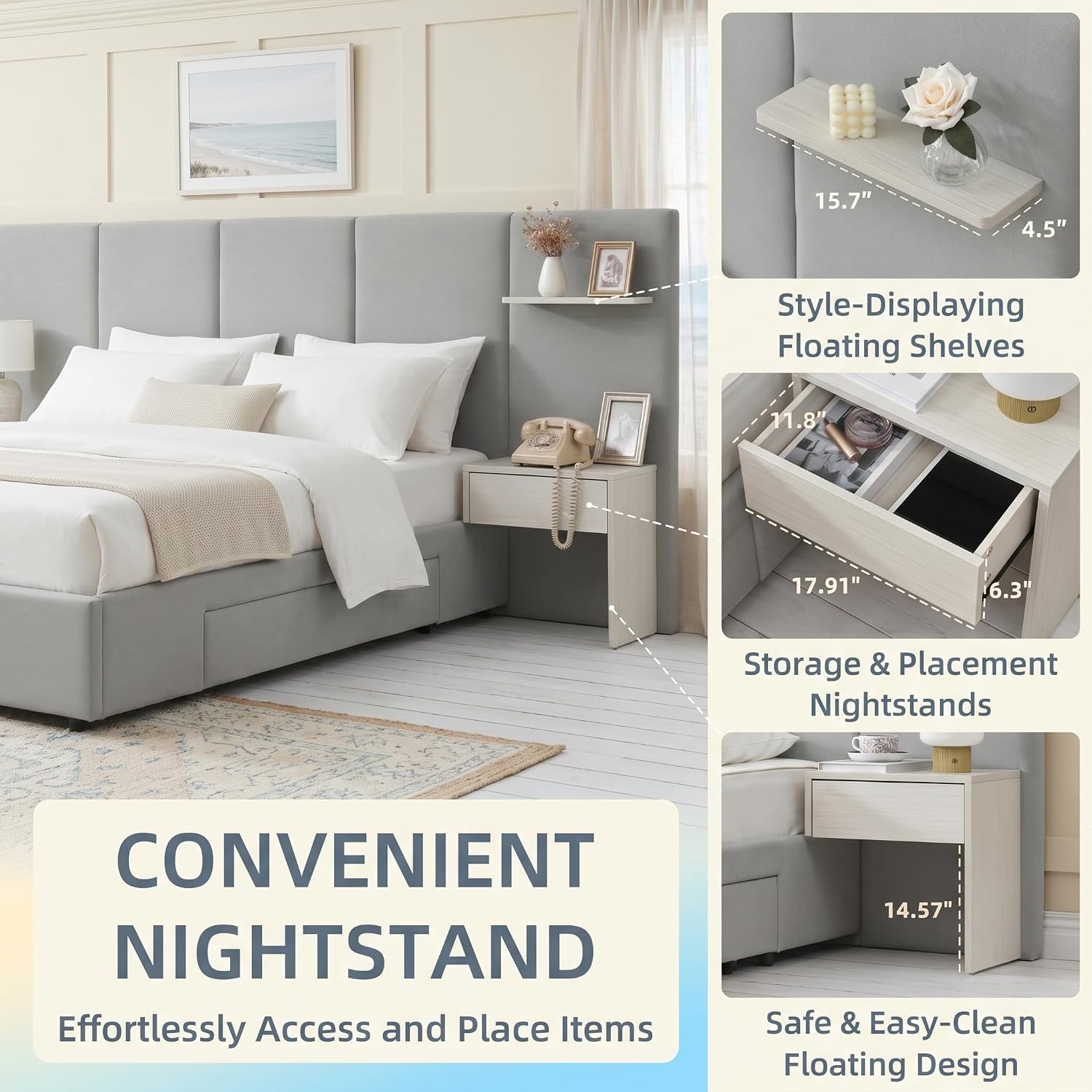 King Size Bed Frame with Stora - King Size Bed Frame With Storage Drawers 评论和价格