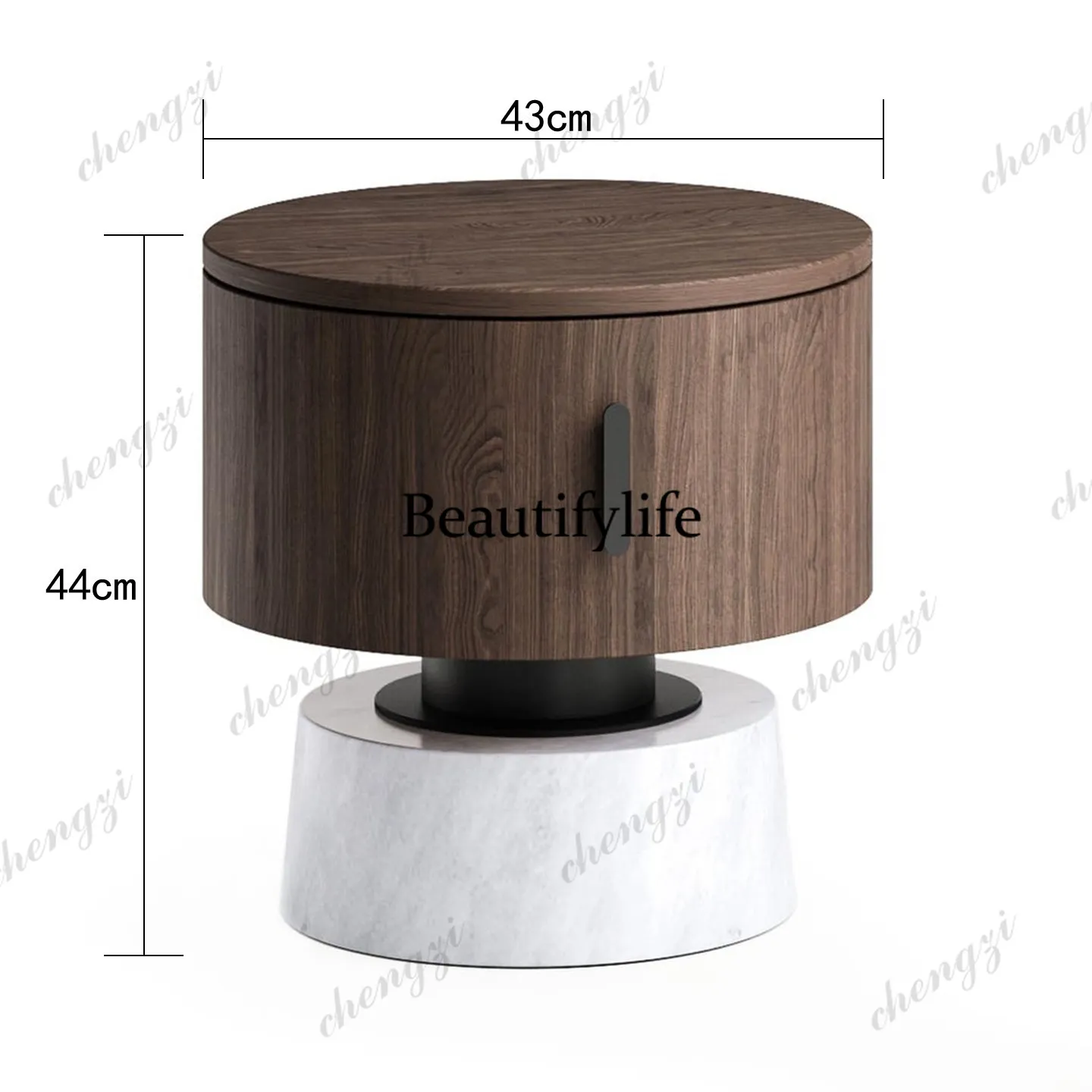 C178Round solid wood bedside t - Tables 评论和价格