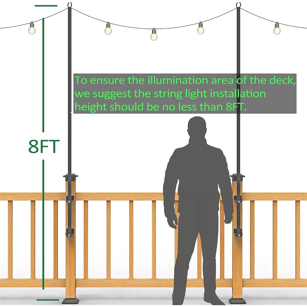 2 pack string light poles - st - Outdoor Furniture 评论和价格